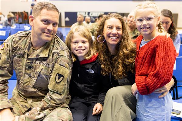 School-wide assembly with Veterans and their families. 